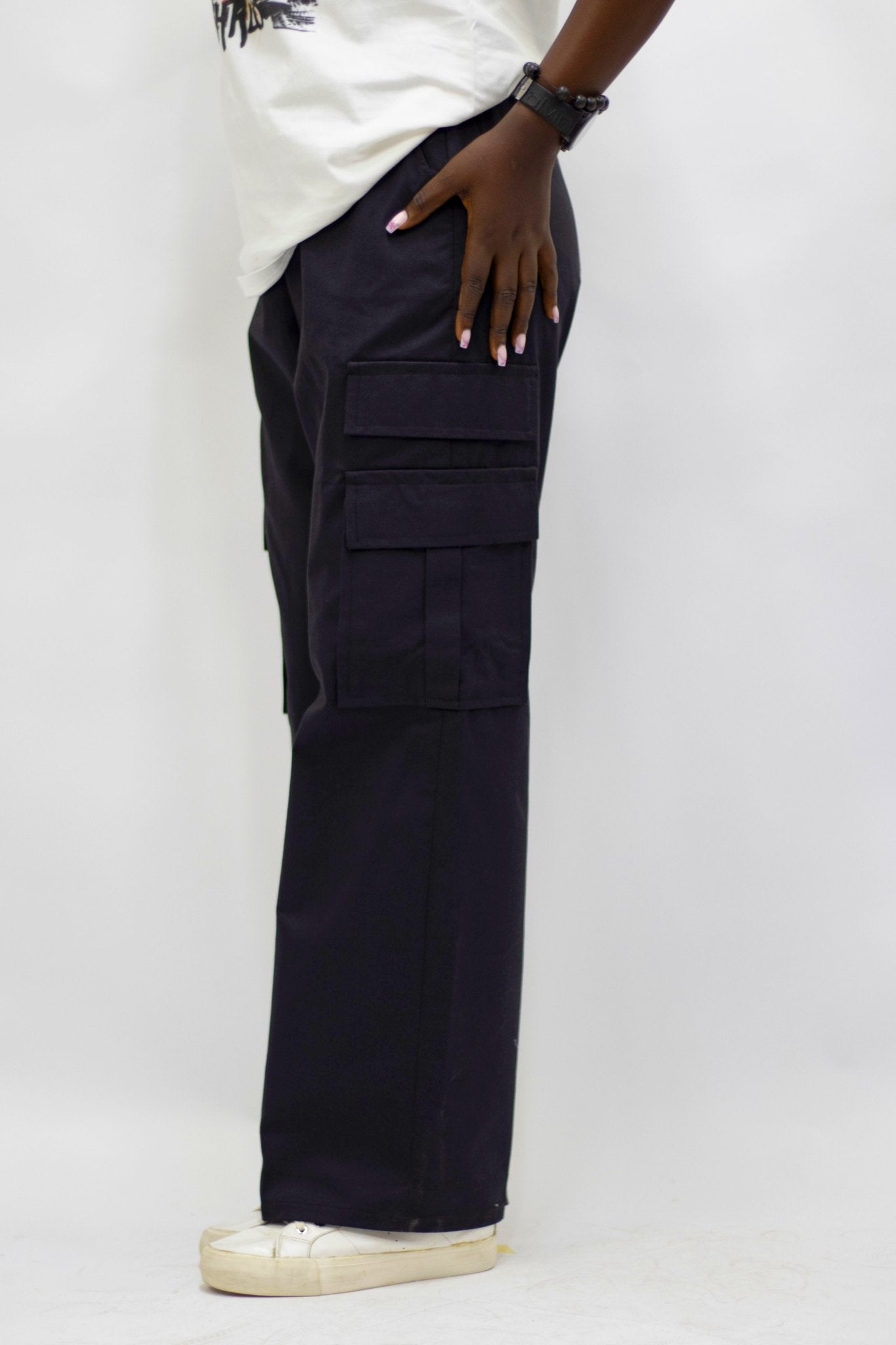 Black Cargo Pants - FASHKLO