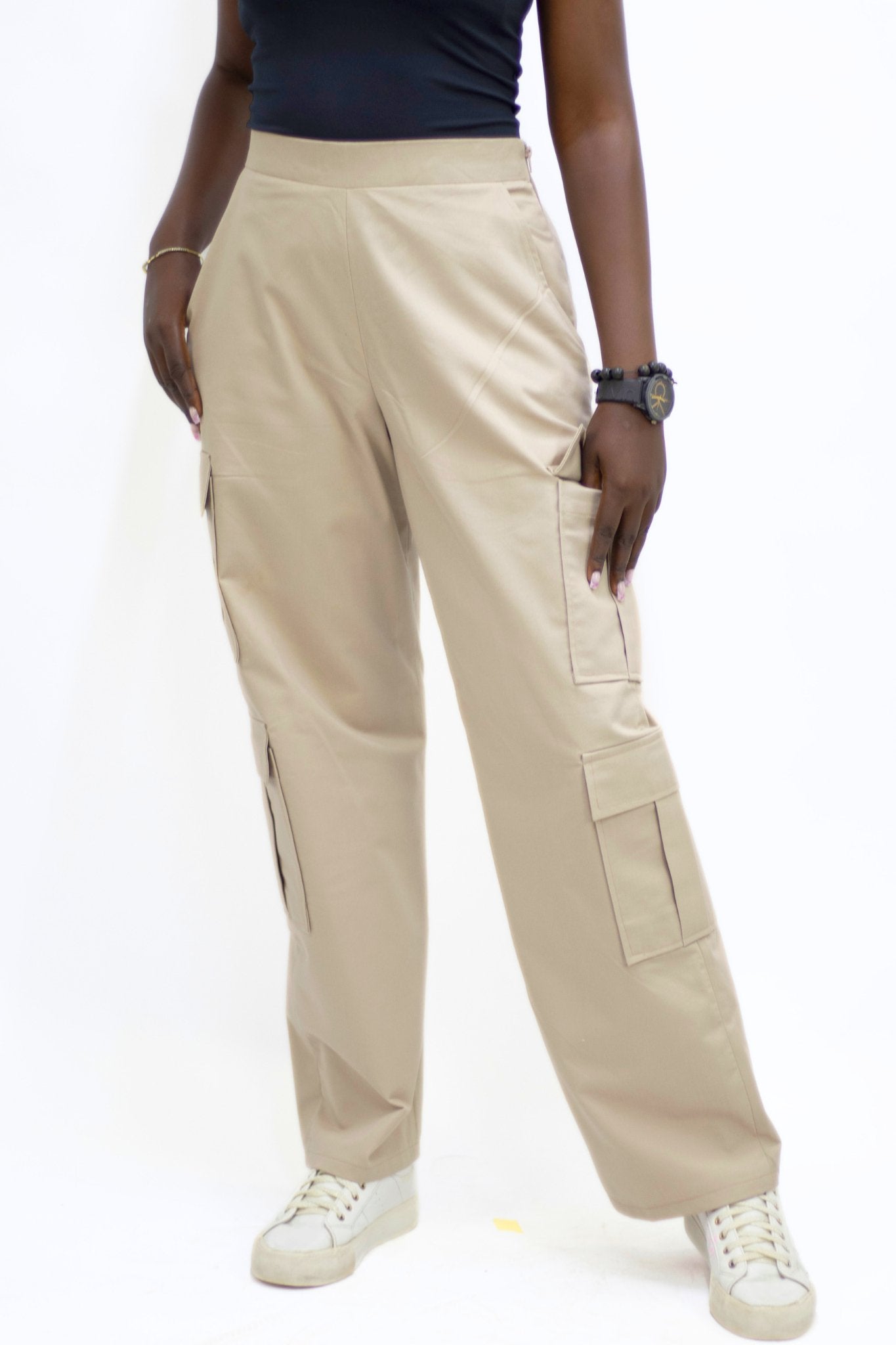 Biege Cargo Pants - FASHKLO