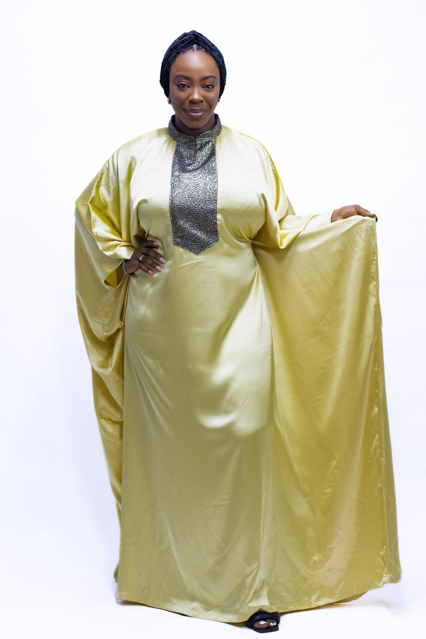 Cream Silk Damask Detail Bou Bou - FASHKLO
