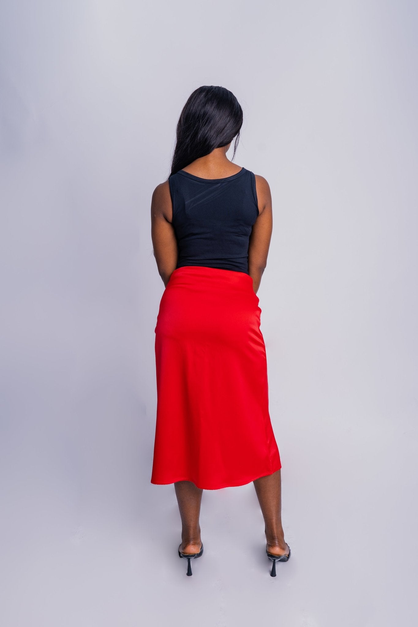 Duchess Silk Red Skirt - FASHKLO