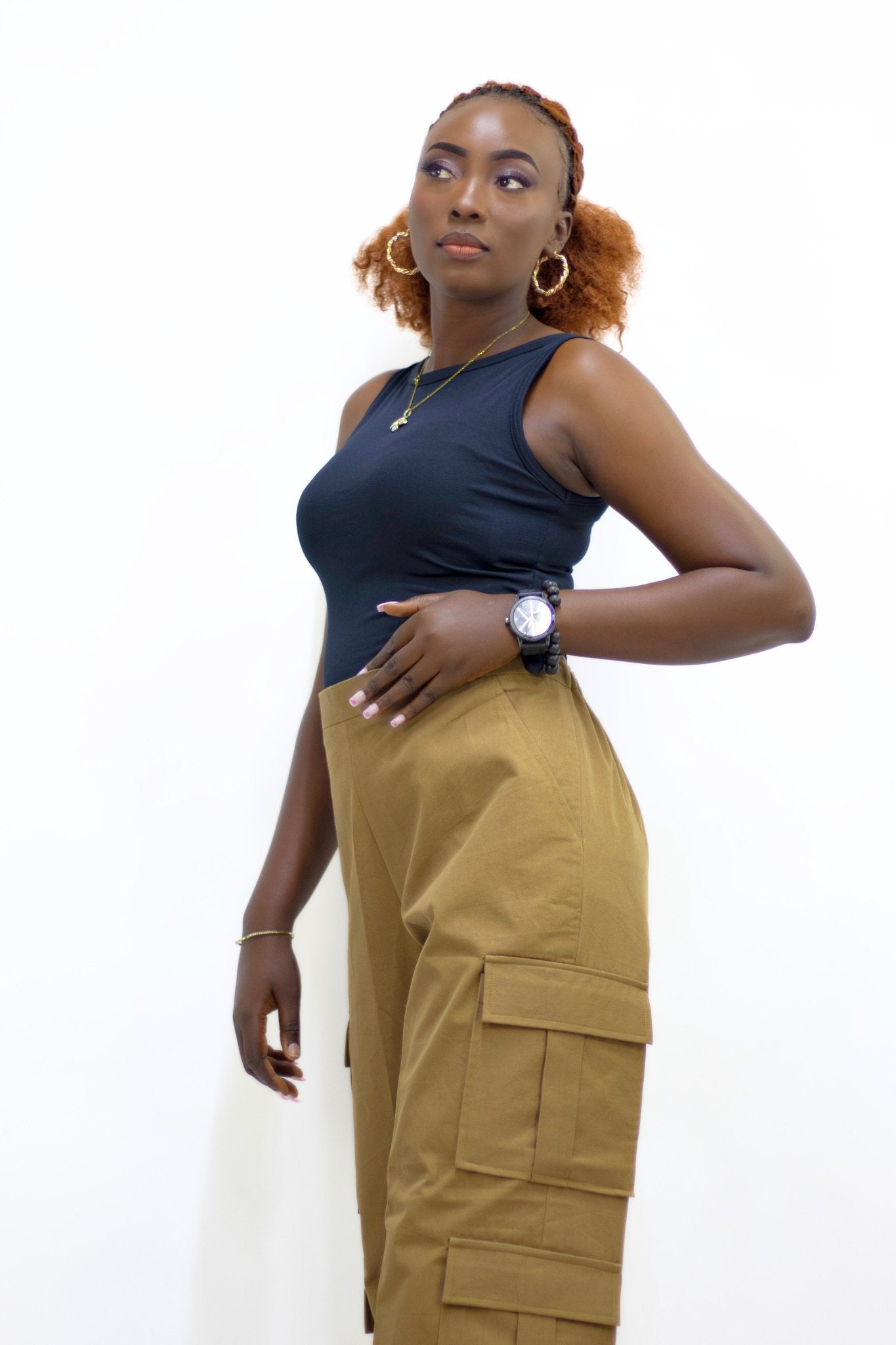 Khaki Cargo Pants - FASHKLO