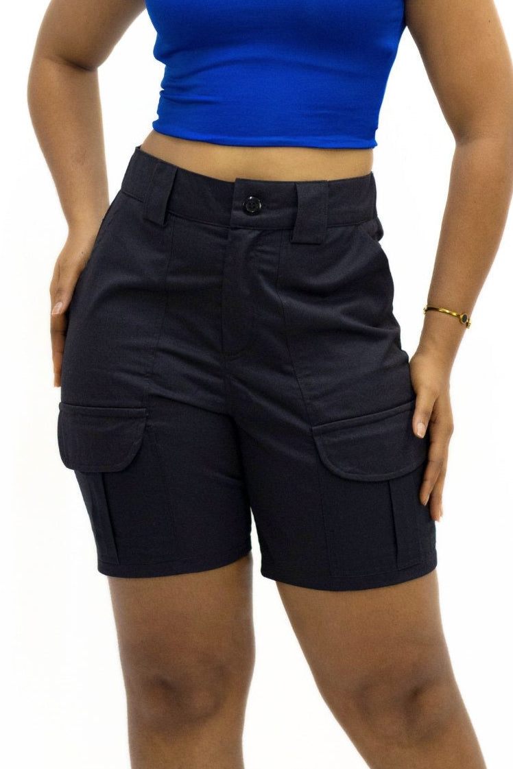 Utility Cargo Shorts in Black - FASHKLO