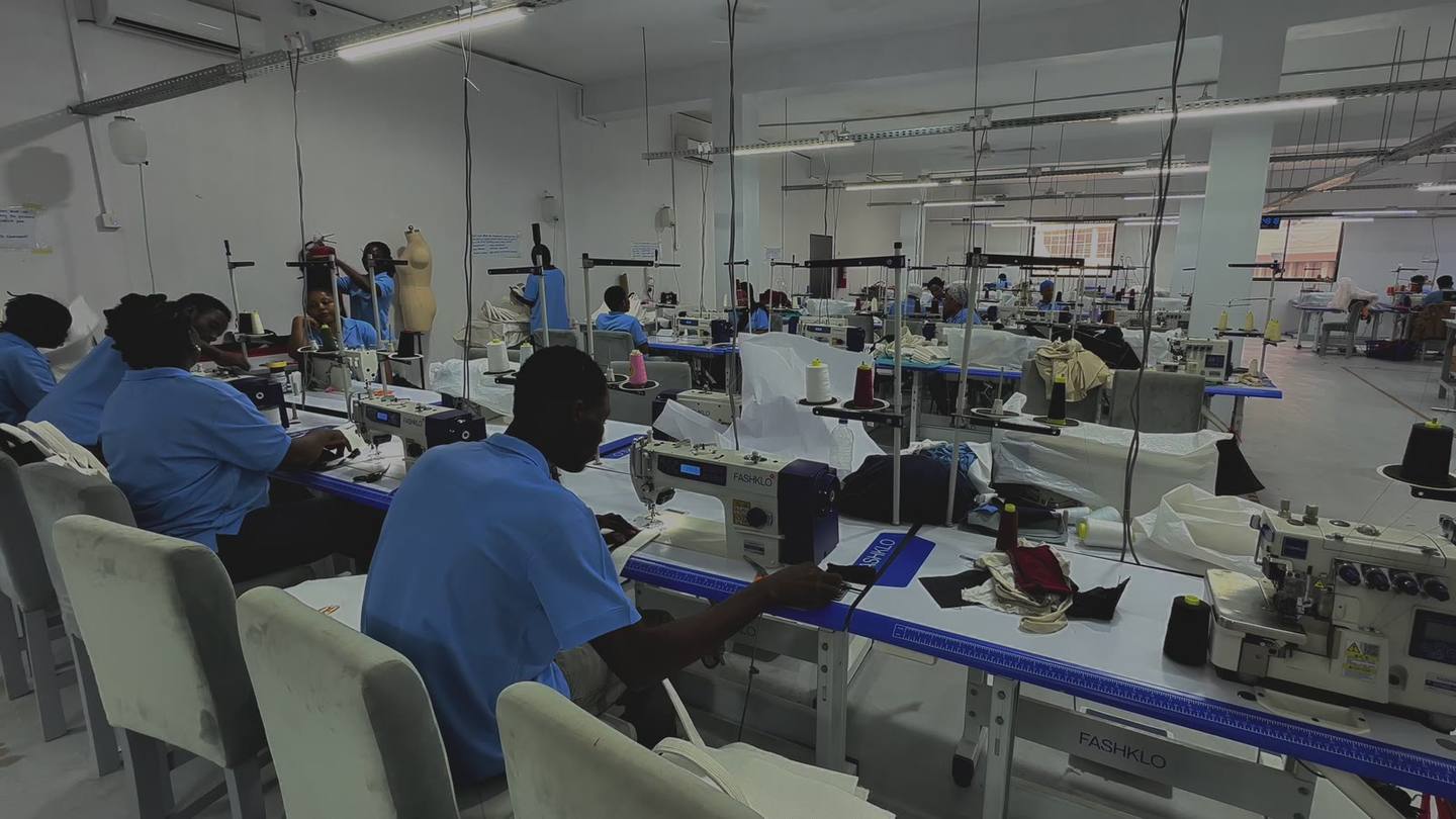 Machinists on the FASHKLO production floor in Surulere, Lagos